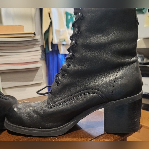 Mister Shoes Marco Black Leather Lace Up Steampunk Style Boots Size 9 - Picture 7 of 9